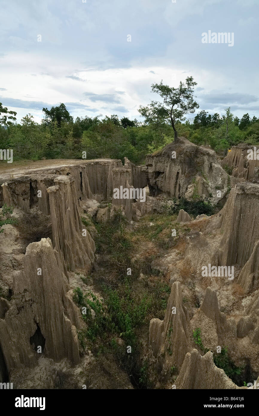 Bodenerosion bei Pong Yup, Provinz Ratchaburi Thailand Stockfoto