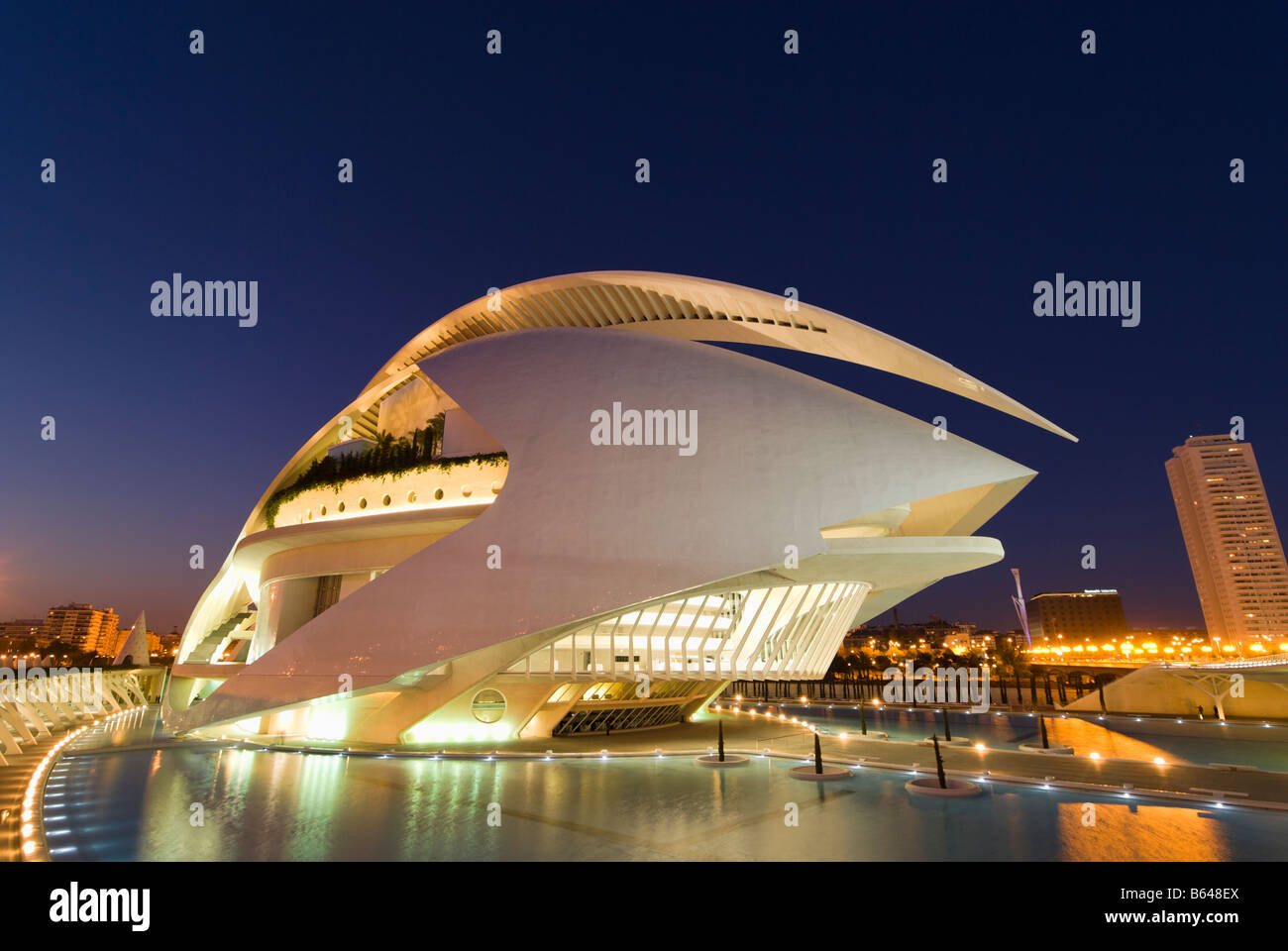 Valencia Opernhaus El Palau de Les Arts Reina Sofía Valencia, Spanien Stockfoto