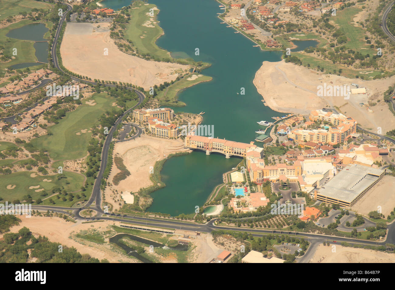 Eine Luftaufnahme des Little Vegas, wo die reichen und berühmten Leben Stockfoto