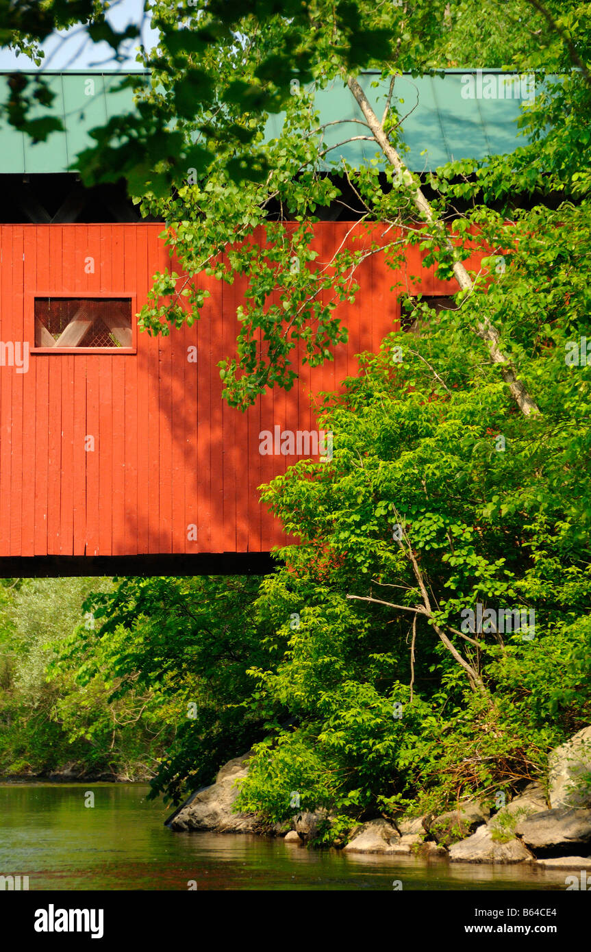 Überdachte Brücke Straße Vermont Arlington Stockfoto