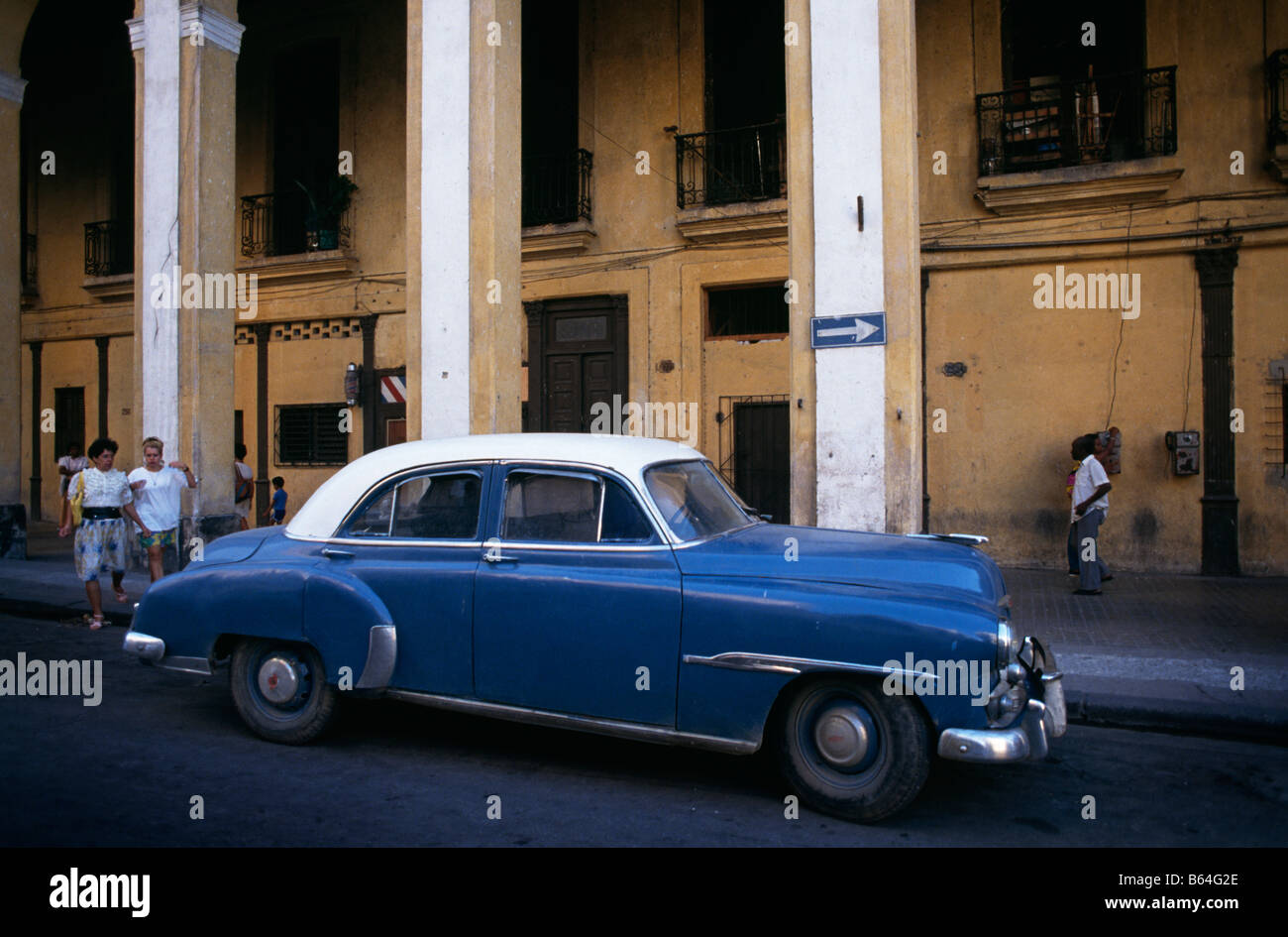 Alte amerikanische Oldtimer auf den Straßen von Havanna Kuba 1993 Stockfoto