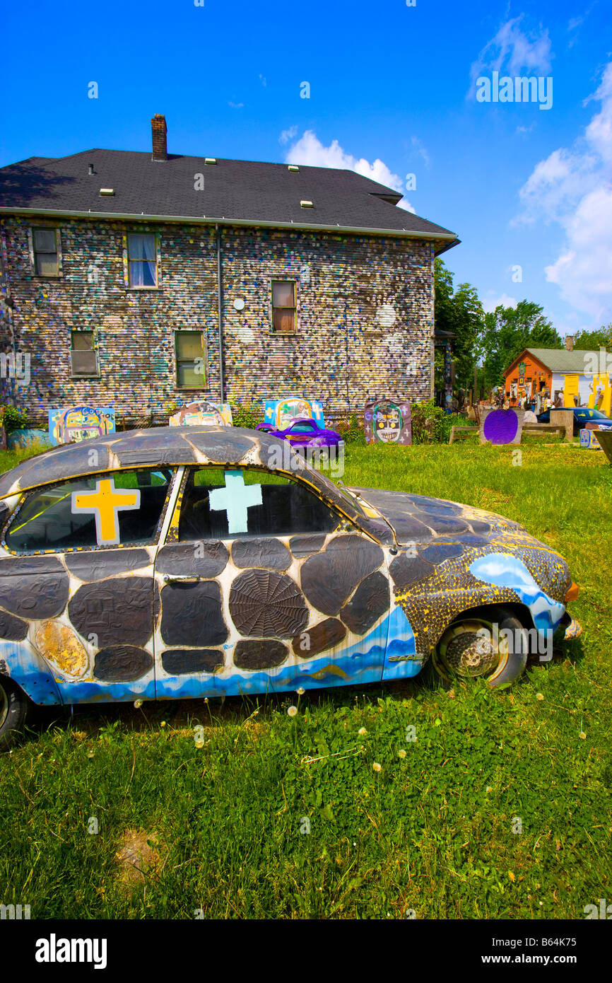 Urbane Kunst in den schwarzen Ghettos, Detroit, Michigan Stockfoto
