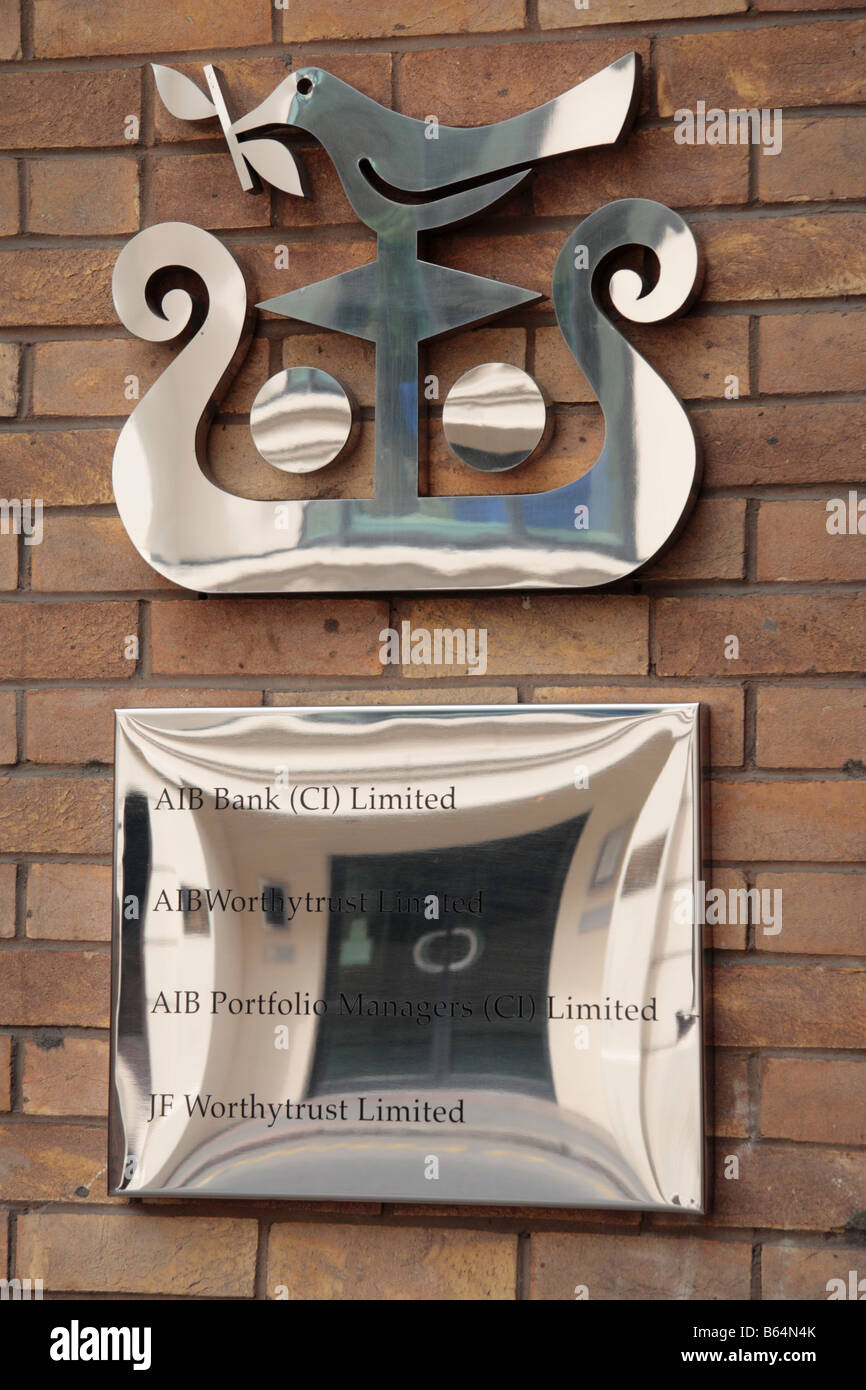 Allied Irish Bank Offshore-Büro in Jersey auf den Kanalinseln Stockfoto