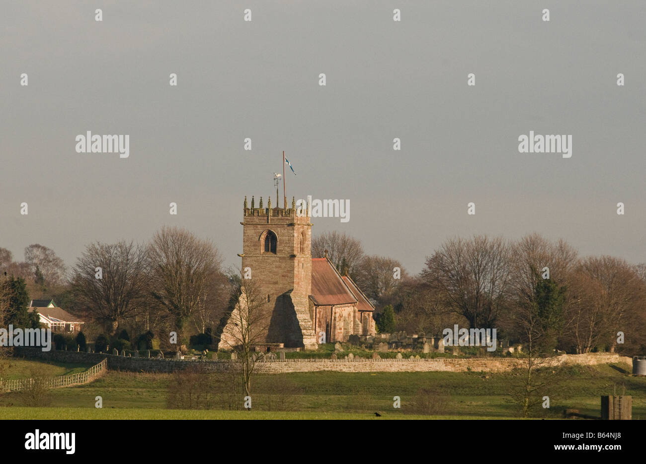 Stanton Pfarrkirche in Shropshire Stockfoto