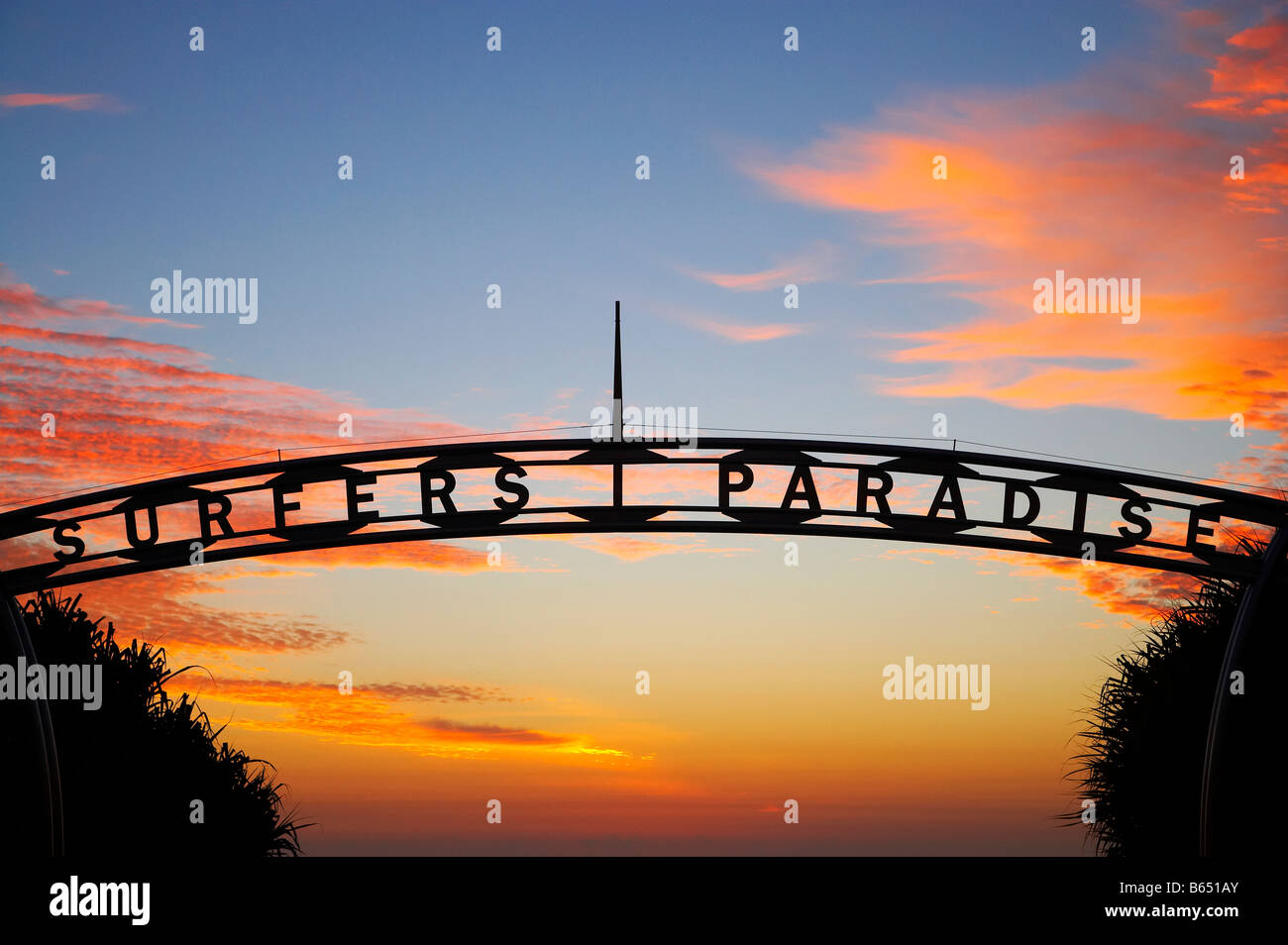 Sunrise Surfers Paradise Gold Coast Queensland Australien Stockfoto