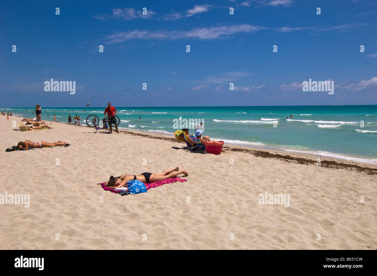 Der Strand "South Beach" Miami Florida Vereinigte Staaten von Amerika Stockfoto