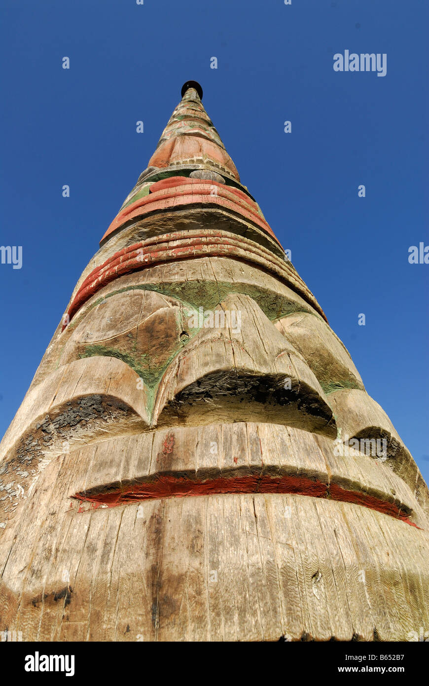 Haida Totem traditionnellen indische Holzkunst Vancouver British Columbia Kanada Stockfoto