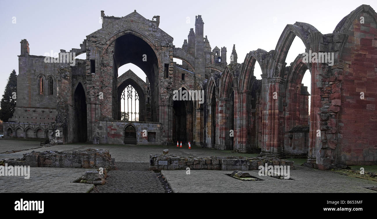 Melrose Abbey. Schottischen Borders. Schottland. Stockfoto