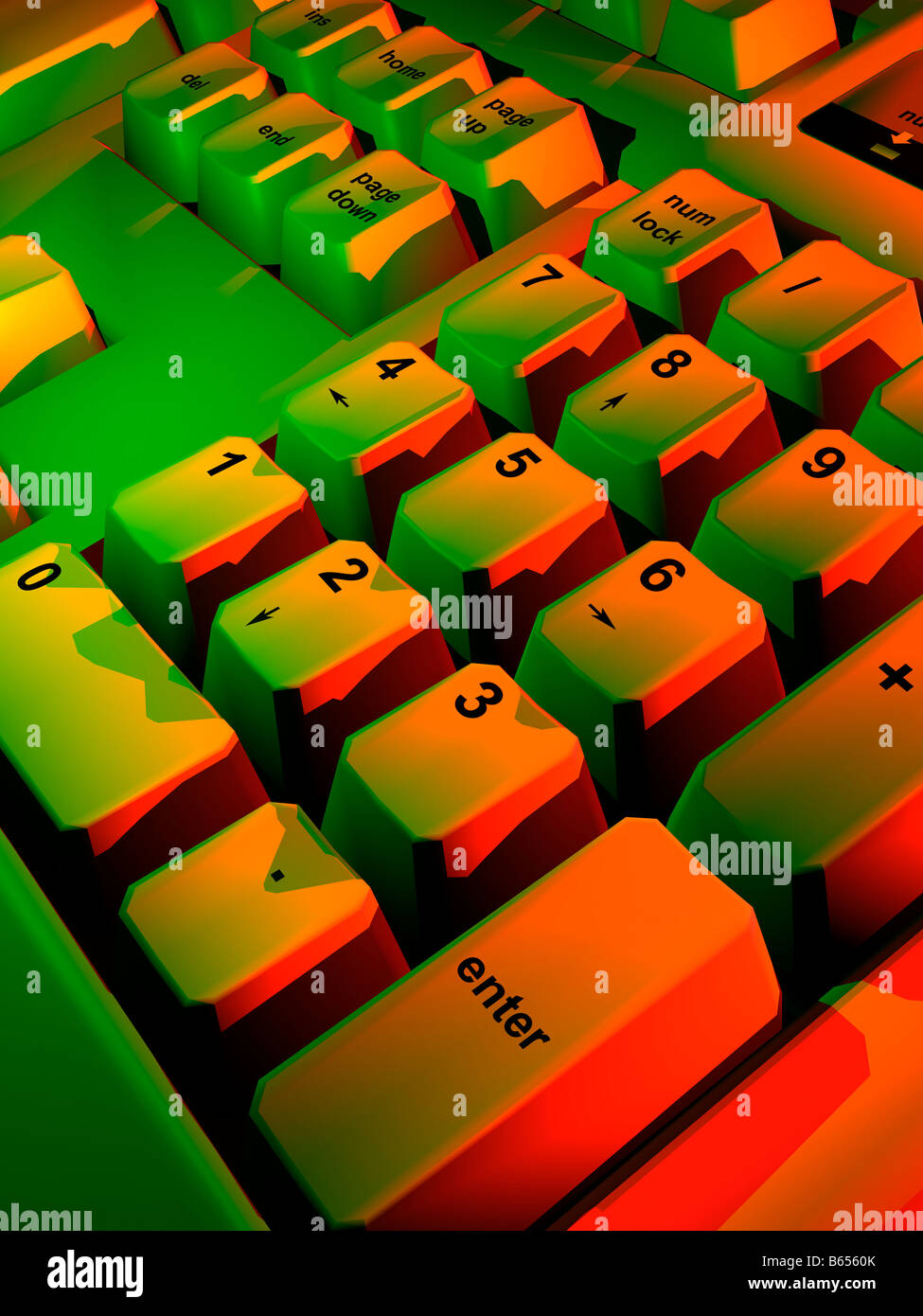 Detail der Tasten auf Tastatur Stockfoto