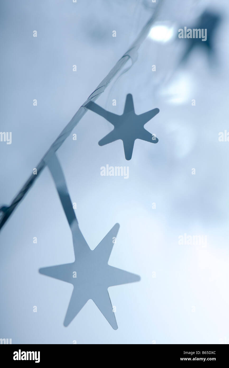 Sternförmige Weihnachtsgirlande, close-up Stockfoto