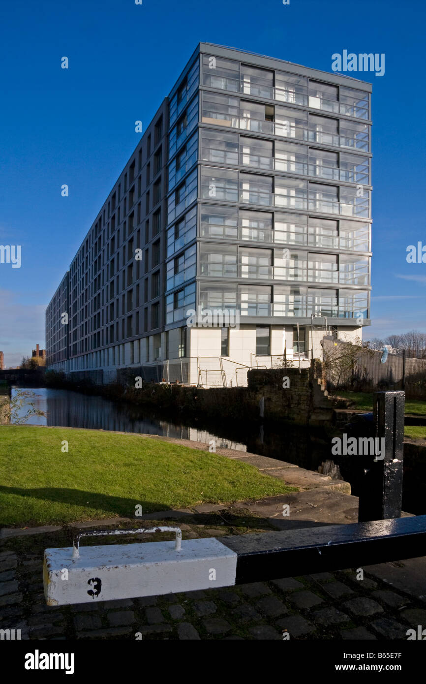 neue Entwicklung entlang der Ashton Canal, neue Isllington, Manchester Stockfoto
