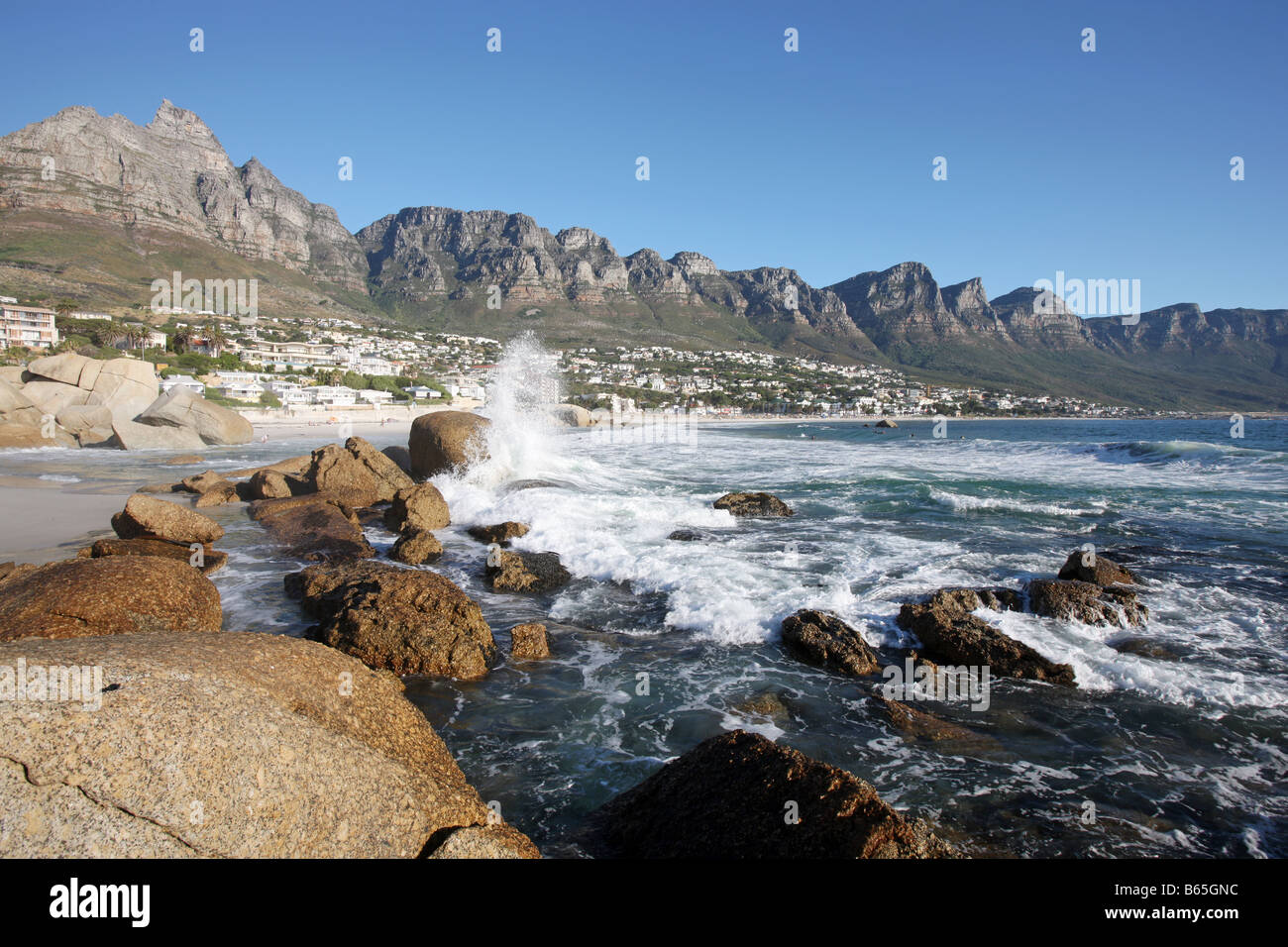 Blick auf Camps Bay, Kapstadt Südafrika März 2008 Stockfoto