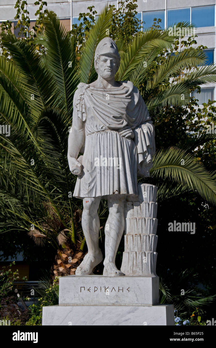 Athenischen Staatsmannes Perikles griechischen Griechenland Skulptur auf einem Quadrat-Plaka Stockfoto