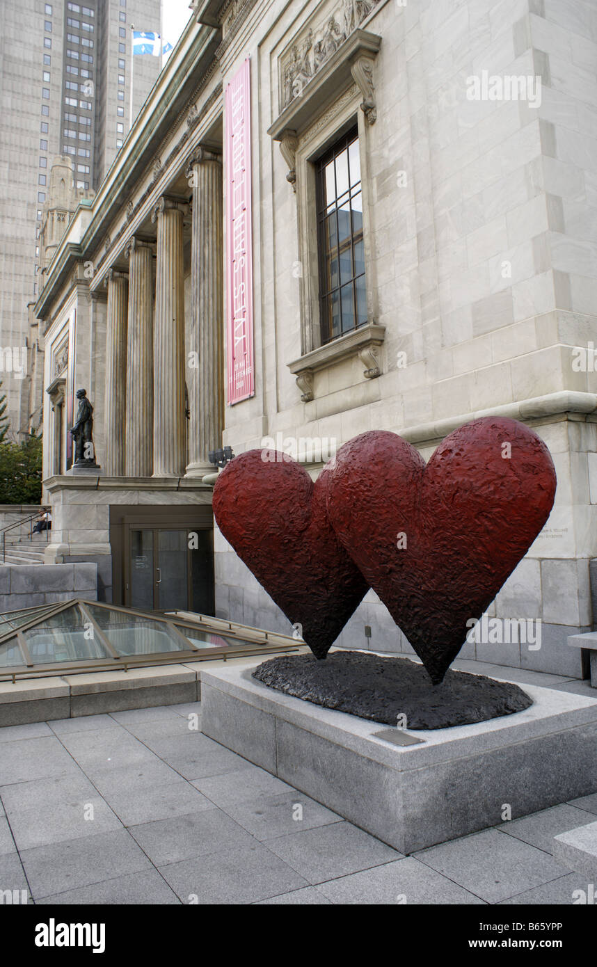 Zwei Herzen-Skulptur von Jim Dine, Musée des Beaux-Arts de Montréal oder Montreal Museum of Fine Arts, Montreal, Quebec, Kanada Stockfoto