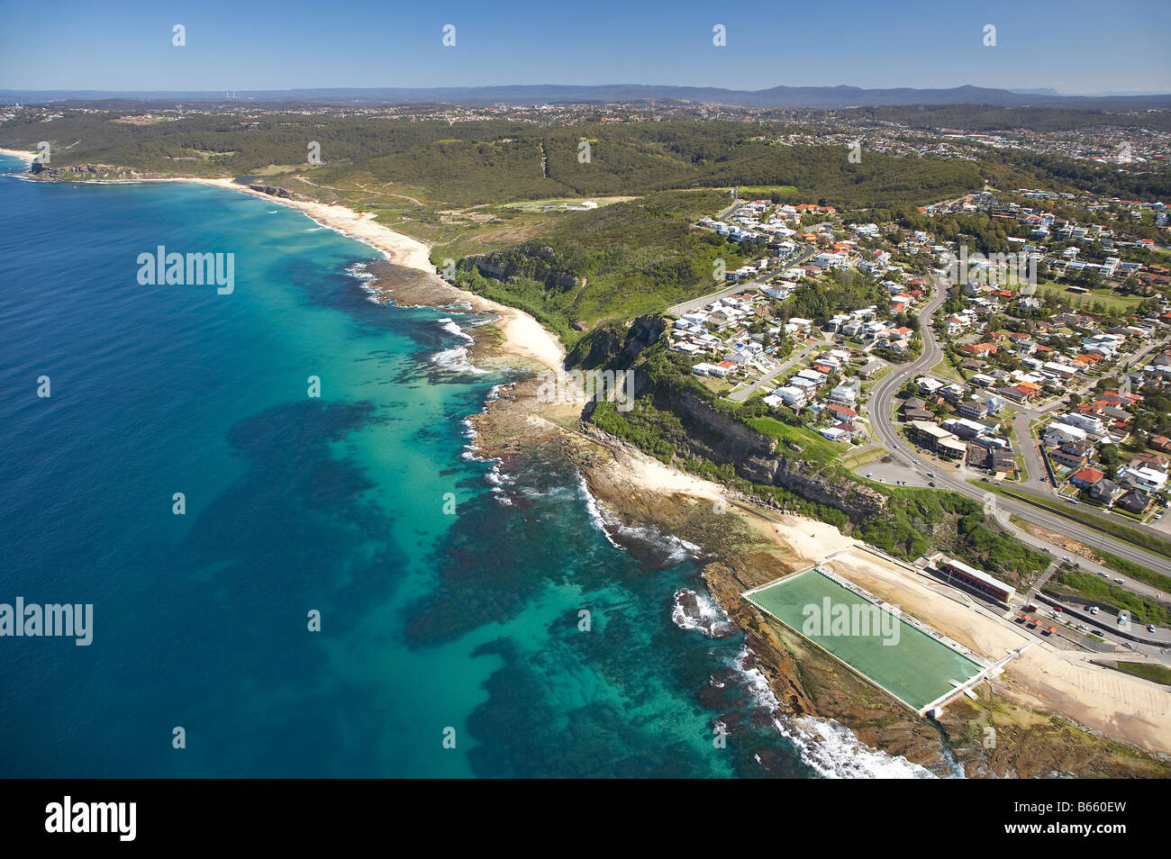 Merewether Ocean Bäder Newcastle New South Wales Australien Antenne Stockfoto