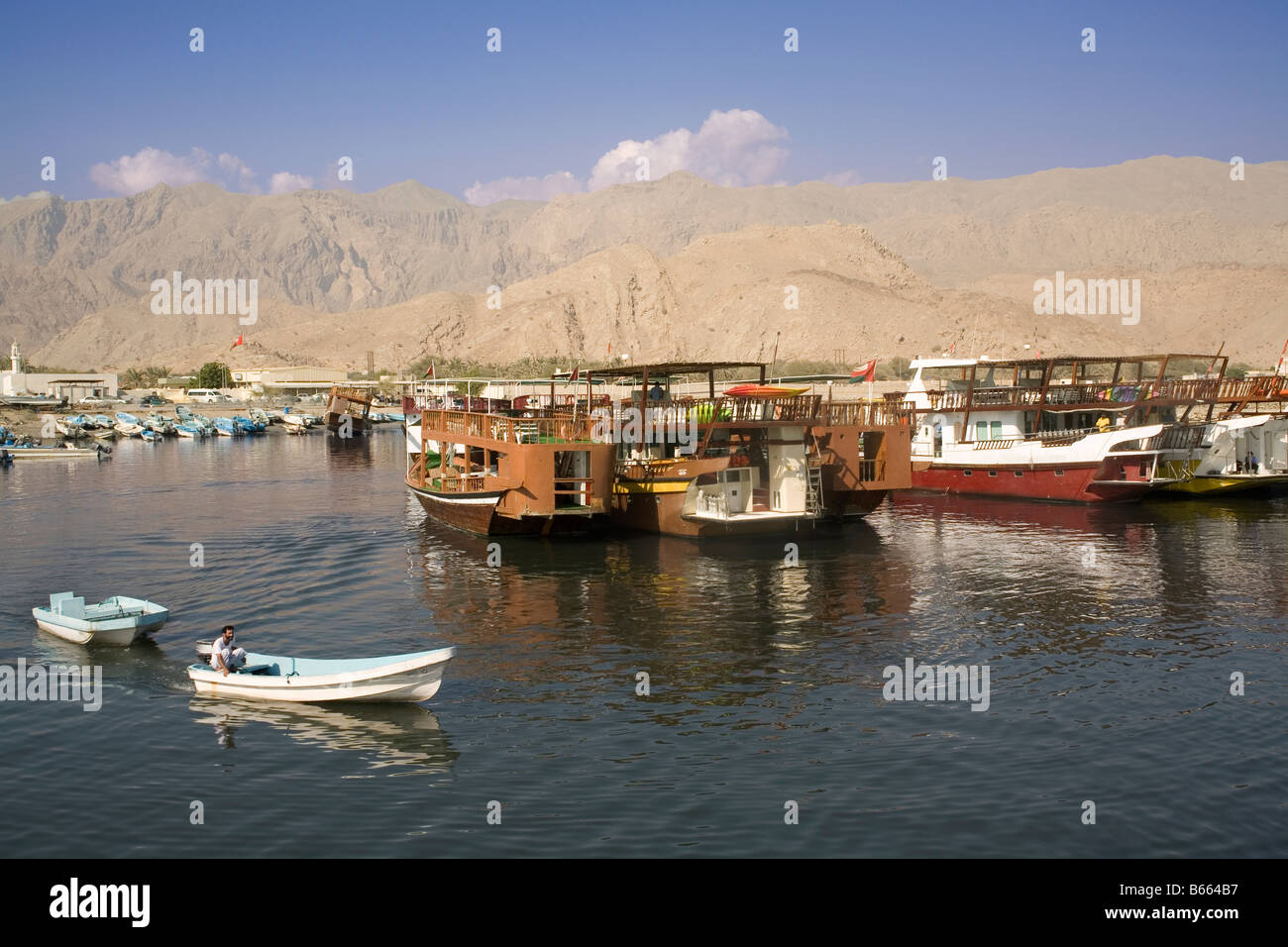 Oman Musandam Halbinsel Dibba Hafen Stockfoto