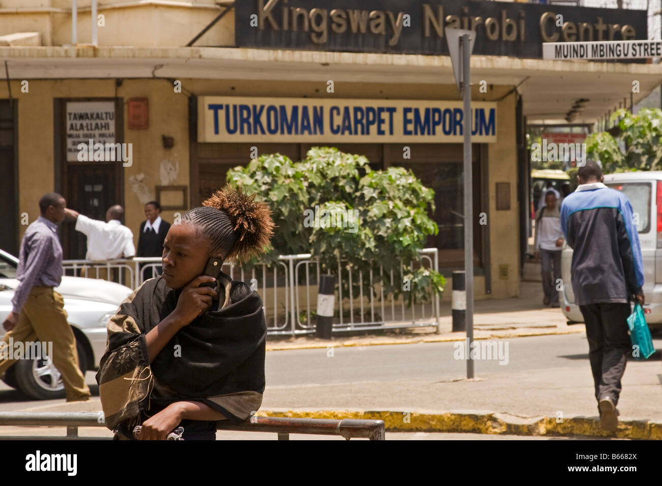 Handy-Anruf Nairobi Kenia Afrika Stockfoto