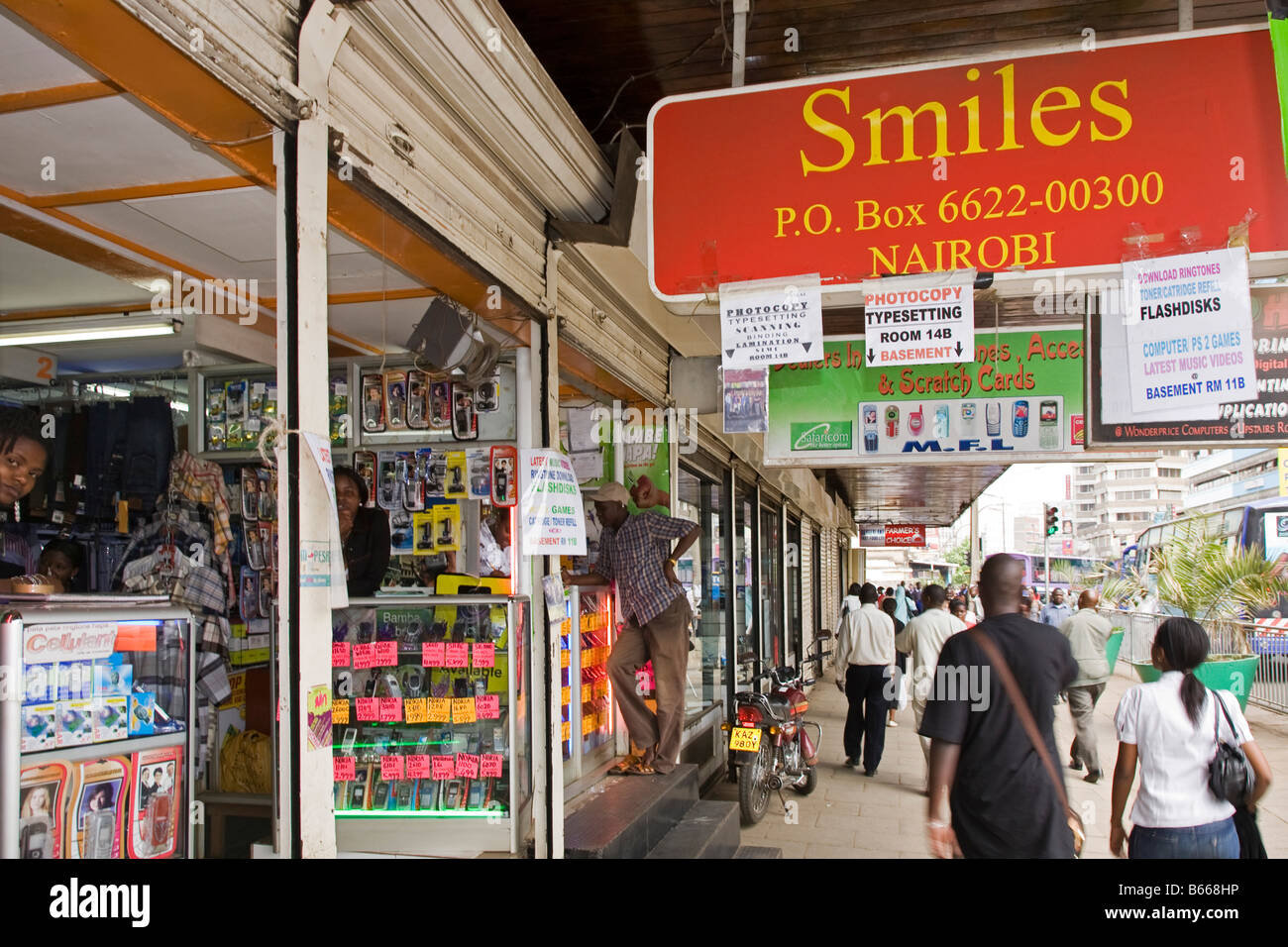 Shopping Straße Nairobi Kenia Afrika Stockfoto