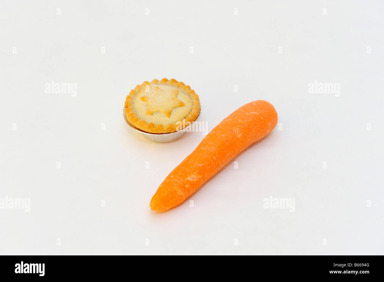 Zuckerbrot und Peitsche Mince Pie Ausschneiden Stockfoto