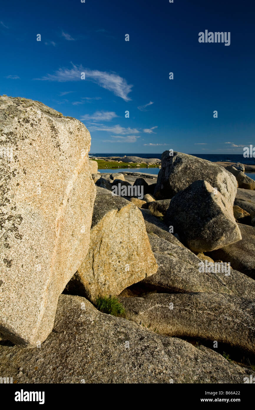 Granitfelsen Peggy s Cove Erhaltung Bereich Nova Scotia Kanada Stockfoto