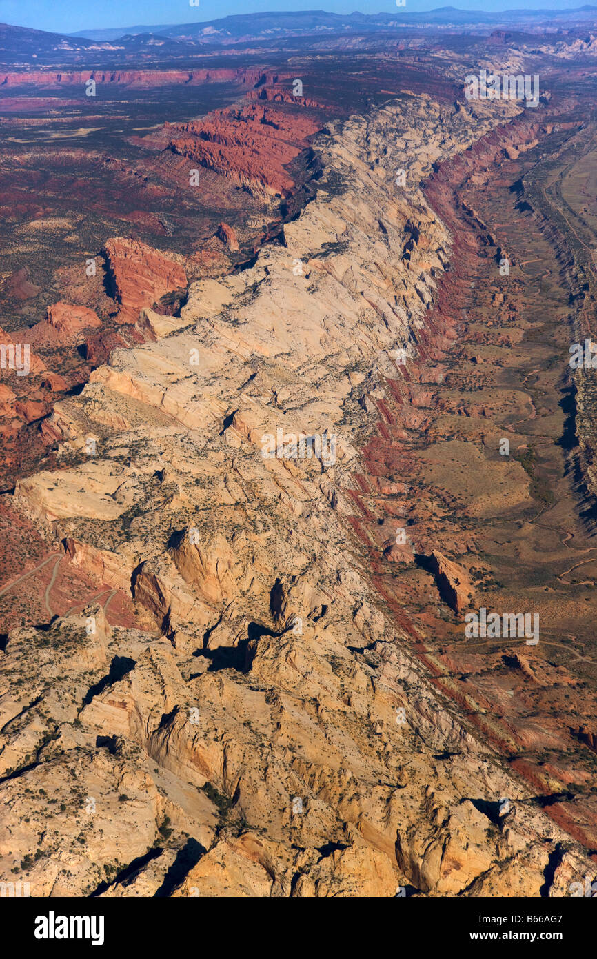 Aerial Waterpocket Fold Capitol Reef National Park in Utah Stockfoto