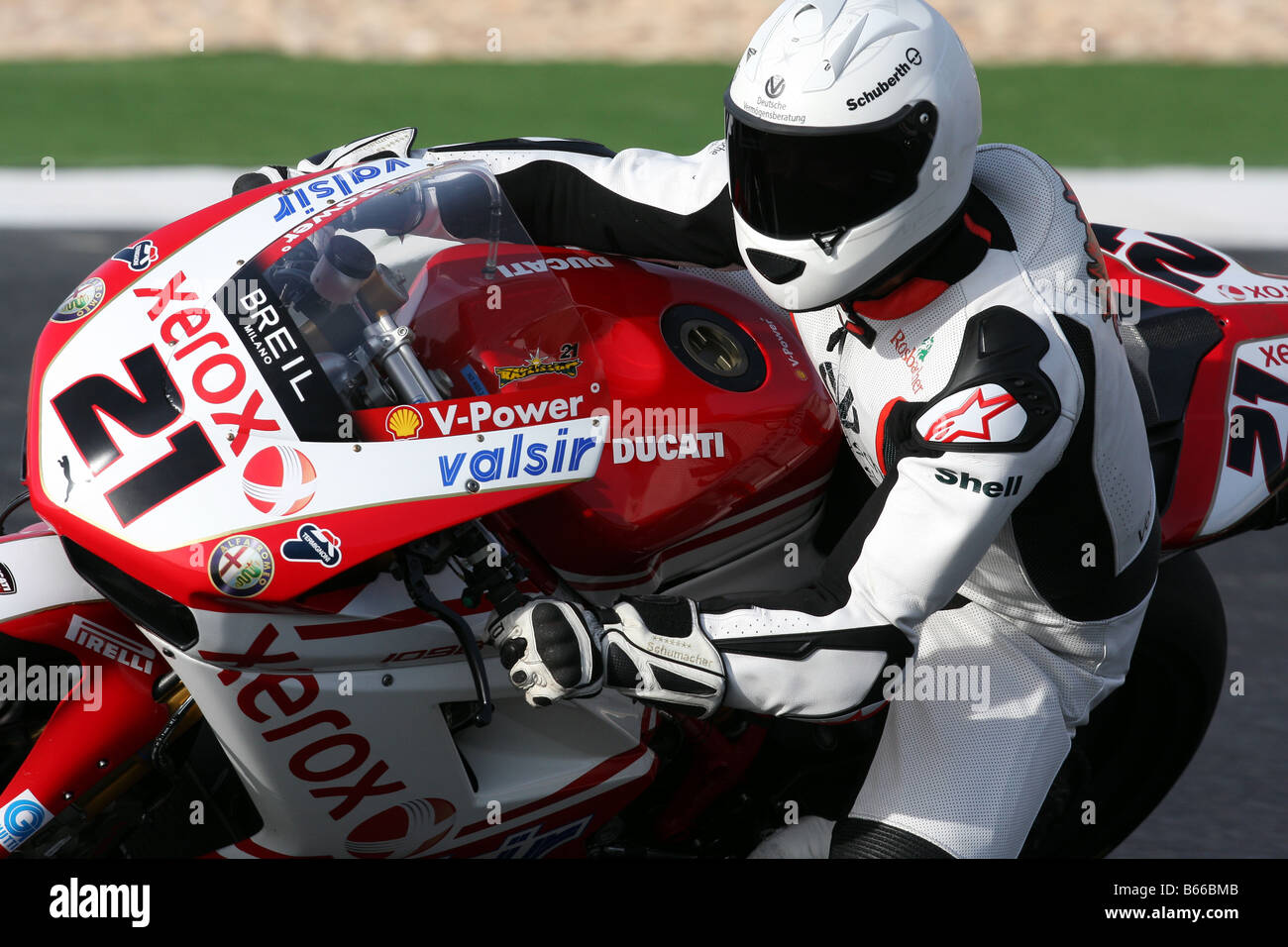Michael Schumacher Reiten troy Bayliss 2008 Superbike Meisterschaft Weltmaschine in Portugal, Algarve-Schaltung Stockfoto