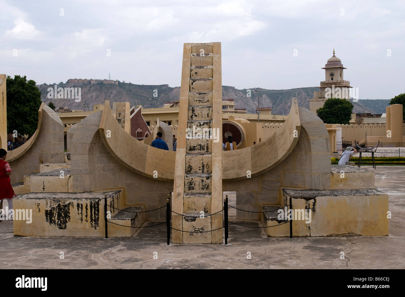 Astronomisches Instrument am Observatorium Jantar Mantar - Jaipur, Rajasthan, Indien Stockfoto