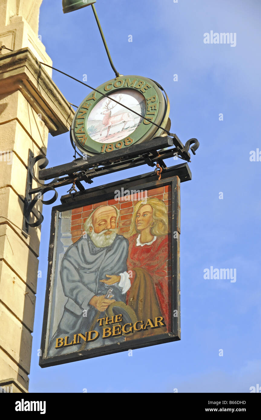 Der blinde Bettler Pub Schild Whitechaple London England UK Stockfoto