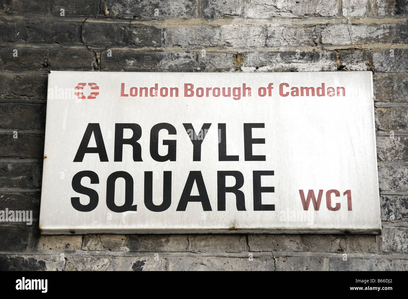 Argyle Square Straßenschild Kings Cross Camden London WC1 England UK Stockfoto