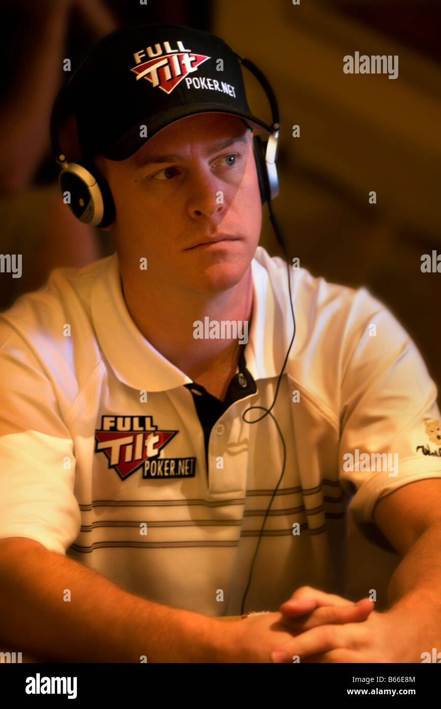 Erick E Hund Lindgren bei der 2008 World Poker Tour-Turnier im Bellagio Resort and Casino Las Vegas Nevada Stockfoto