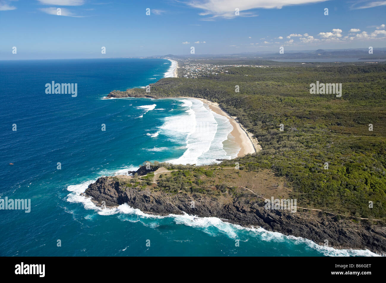 Noosa Head und Alexandria Bay Noosa National Park Sunshine Coast Queensland Australien Antenne Stockfoto