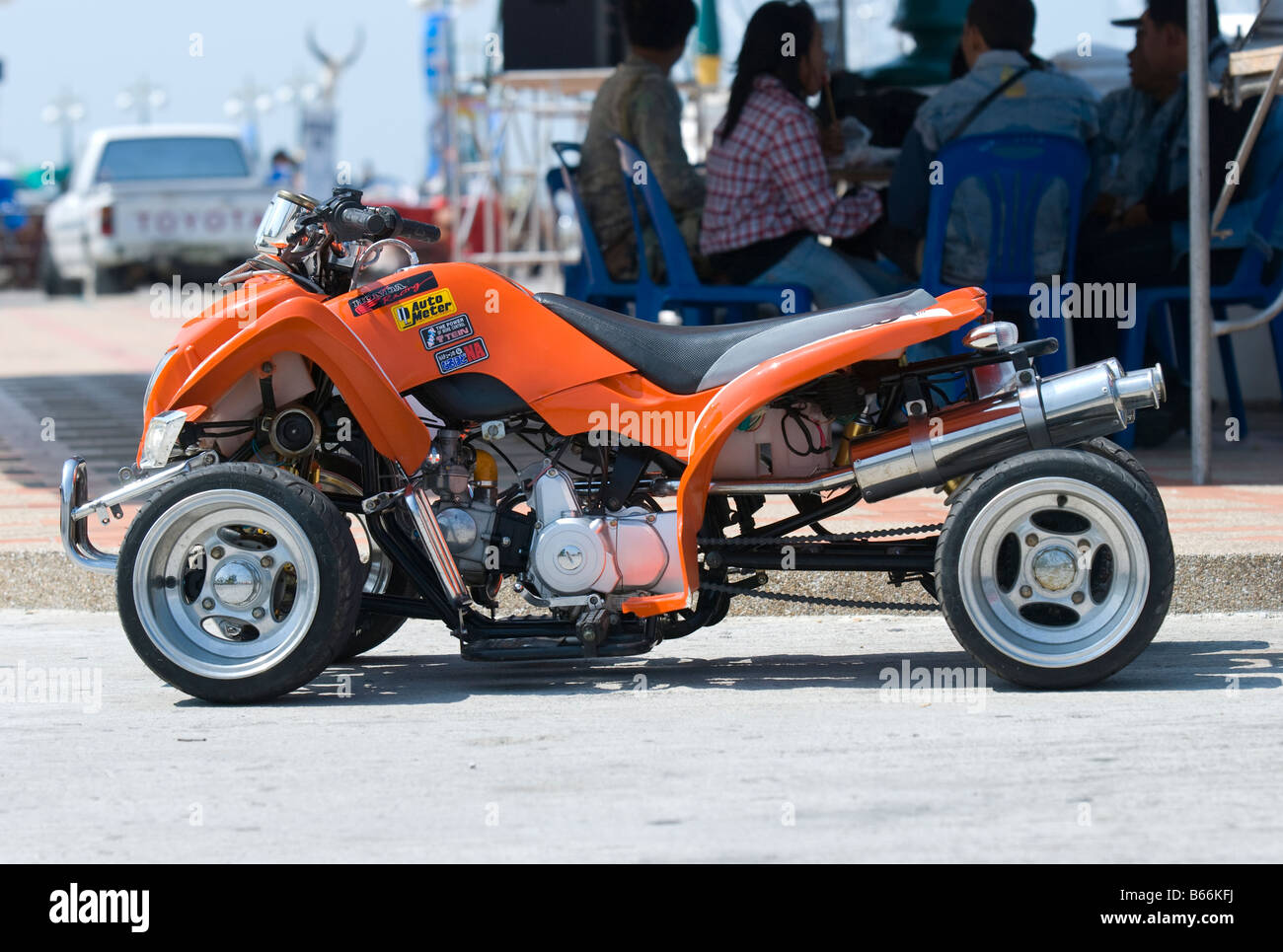 Quad Motorrad für Straßen- und Rundstreckenrennen modifiziert  Stockfotografie - Alamy