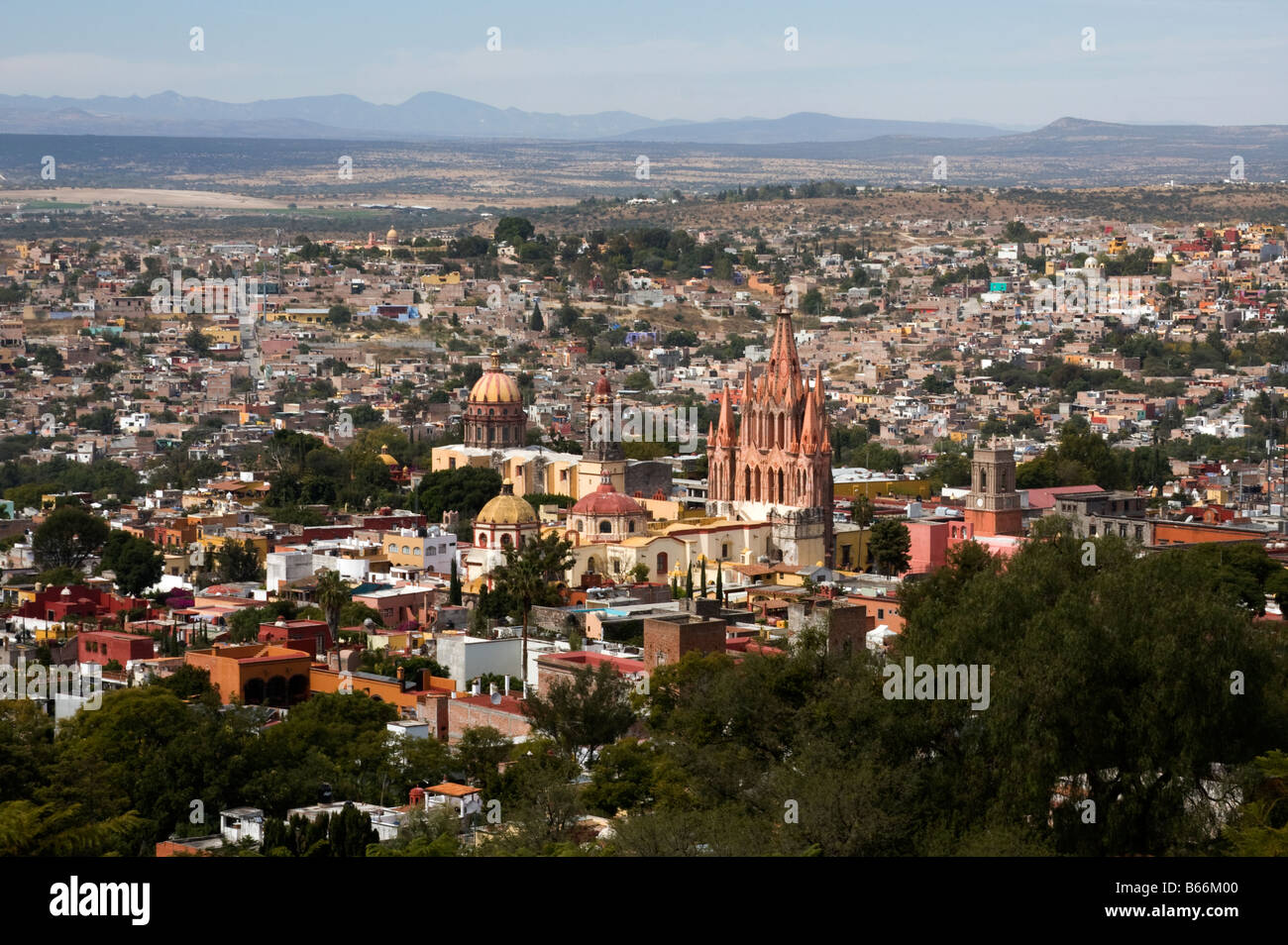 Einen Überblick über die Stadt San Miguel de Allende, Mexiko. Stockfoto
