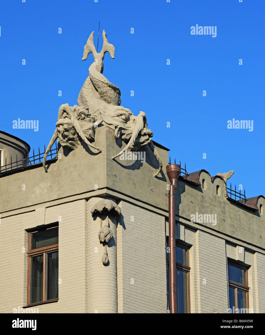 Haus mit Chimäre (Gorodetsky House), wichtigsten Jugendstil-Gebäude in Kiew (1901-1902), durch Vladislav Gorodetsky, Kiew, Ukraine Stockfoto