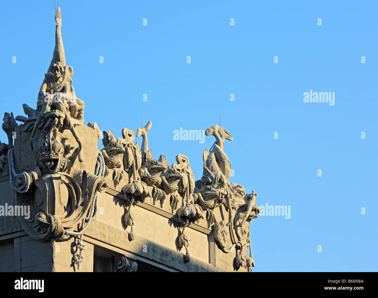 Haus mit Chimäre (Gorodetsky House), wichtigsten Jugendstil-Gebäude in Kiew (1901-1902), durch Vladislav Gorodetsky, Kiew, Ukraine Stockfoto