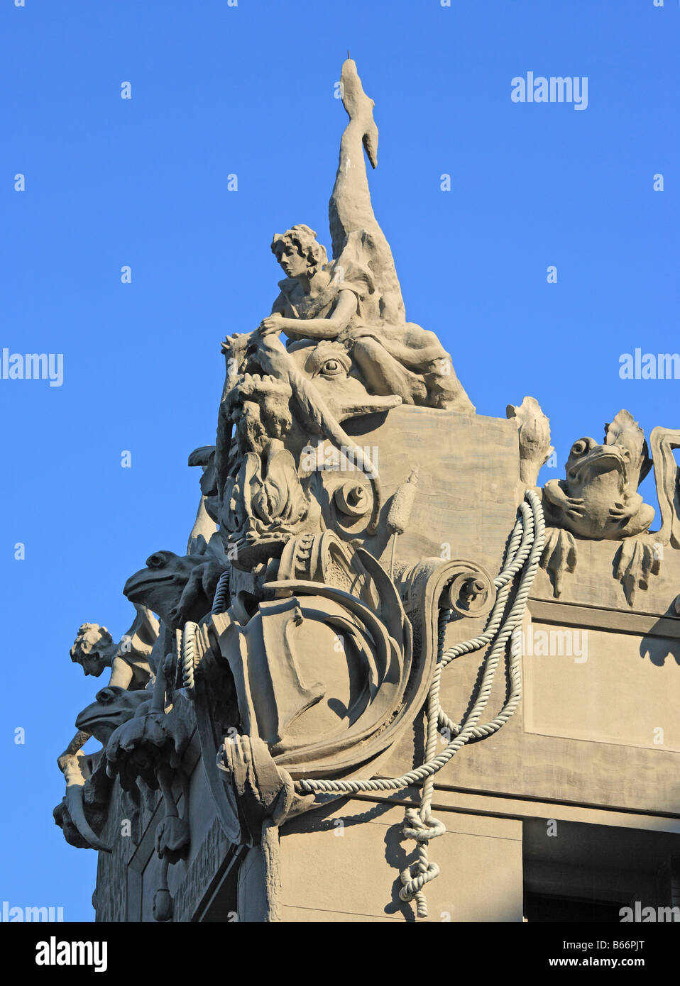 Haus mit Chimäre (Gorodetsky House), wichtigsten Jugendstil-Gebäude in Kiew (1901-1902), durch Vladislav Gorodetsky, Kiew, Ukraine Stockfoto