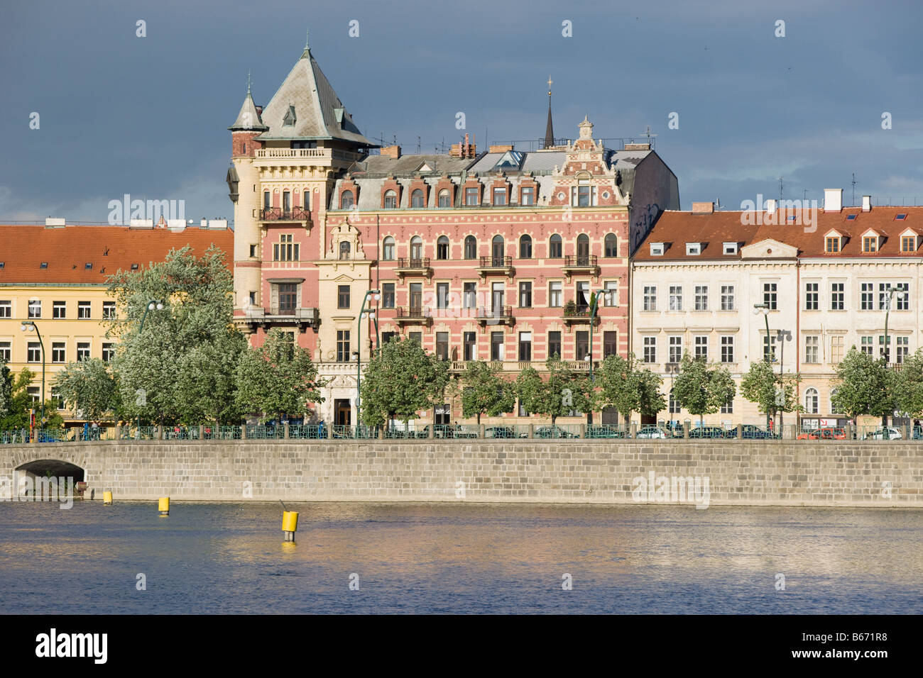 Stare Mesto und Vltava Fluss Stockfoto