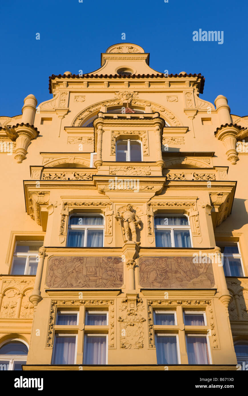 Jugendstil-Gebäude von Prag Stockfoto