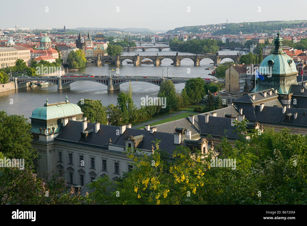 Fluss Moldau Prag Stockfoto
