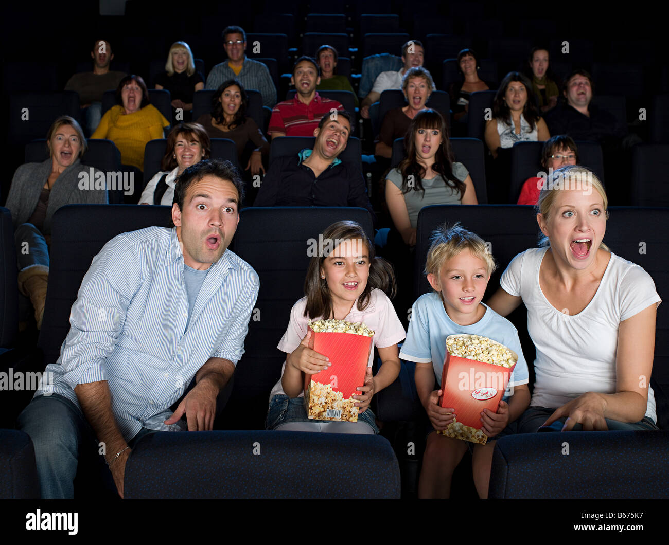 Eine Familie einen Film Stockfoto