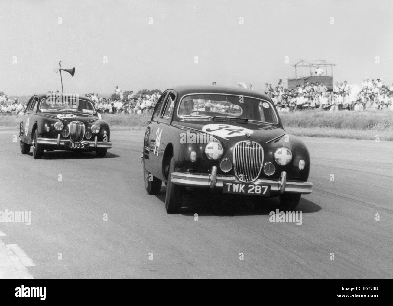 1958 Jaguar mk2 3.4, Roy Salvadori Silverstone Rad Stockfoto
