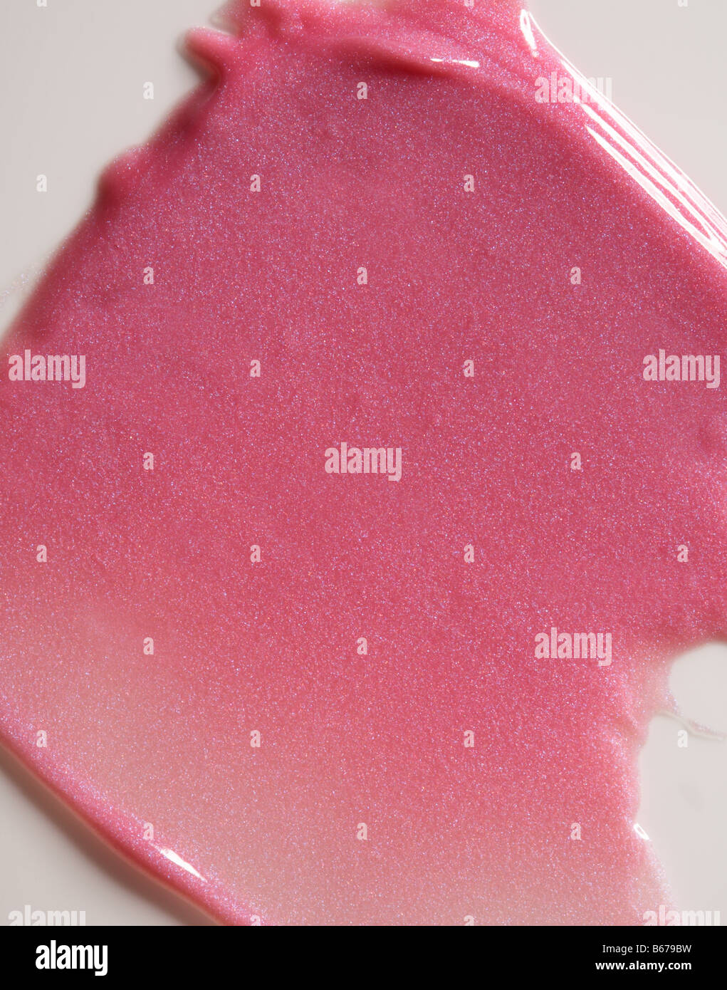 Verschmierten rosa lipgloss Stockfoto