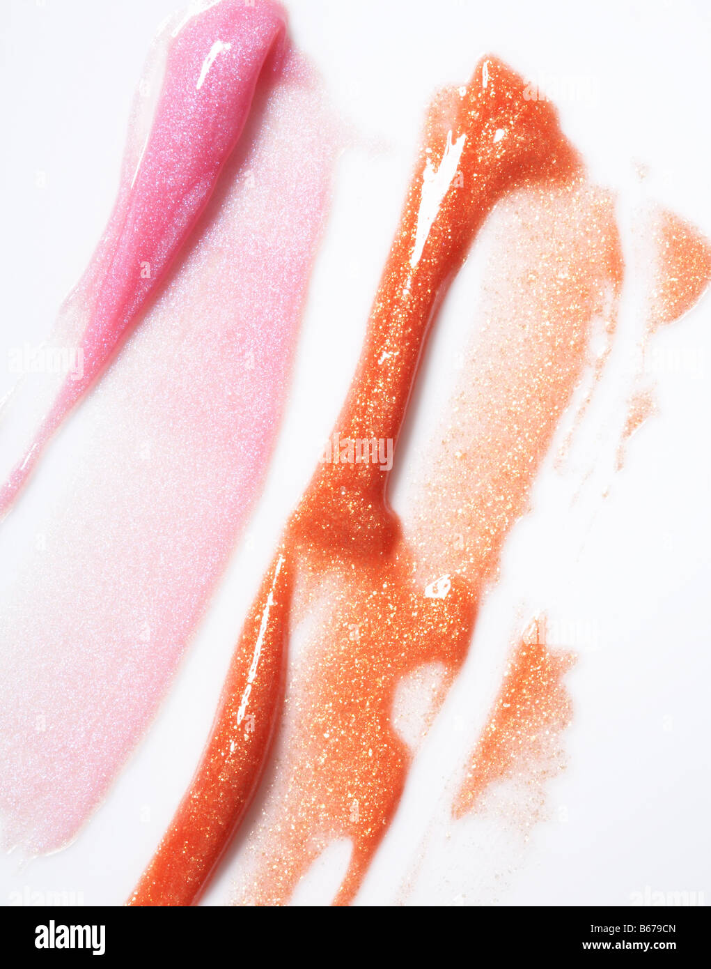 Orange und rosa lipgloss Stockfoto