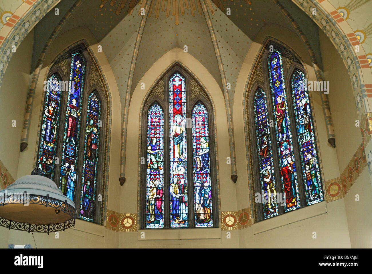 Interieur der Kirche St. Michael von Lars Sonck (1899-1905), Turku, Finnland Stockfoto