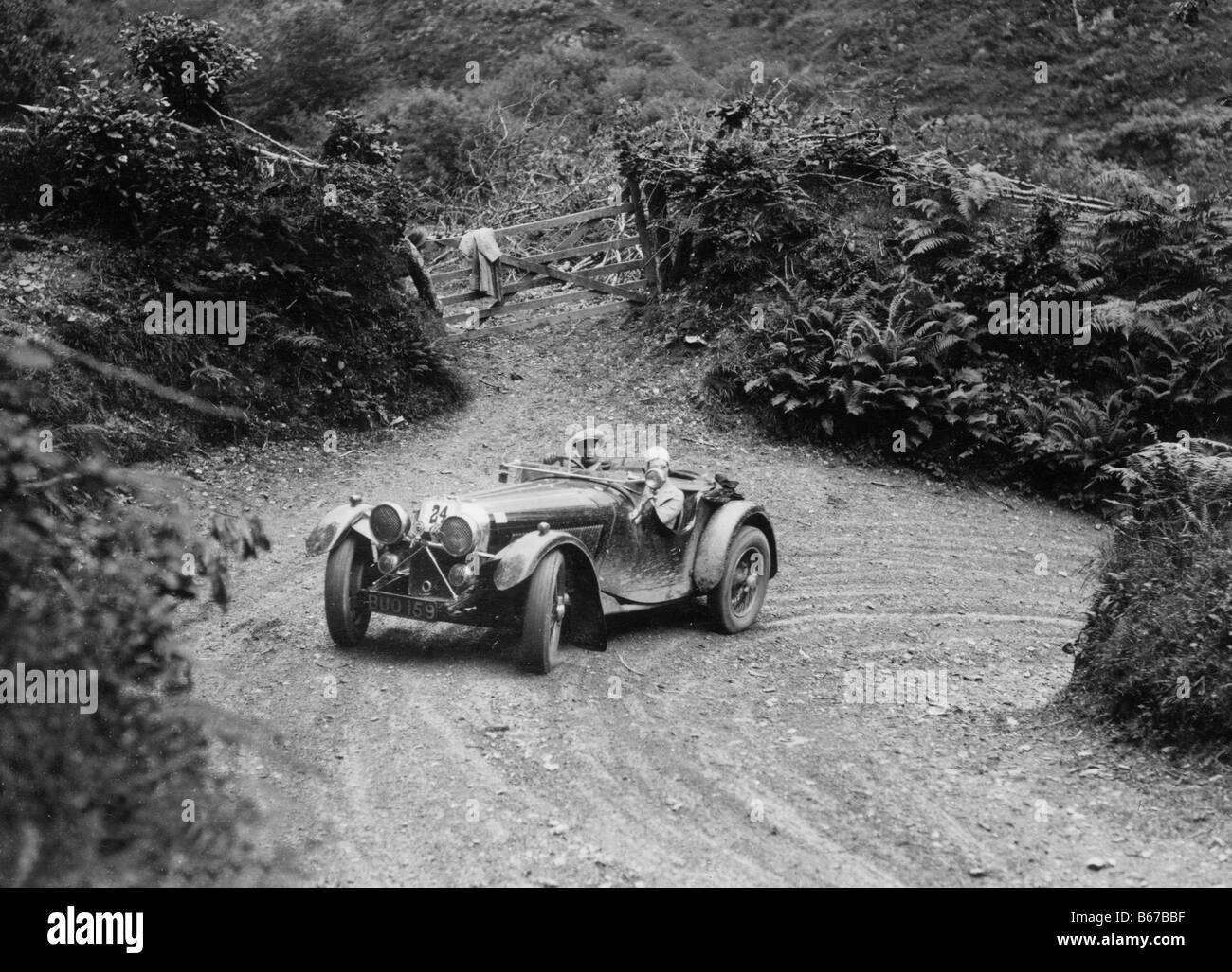 1935-Jaguar SS 90 auf dem Prüfstand Stockfoto