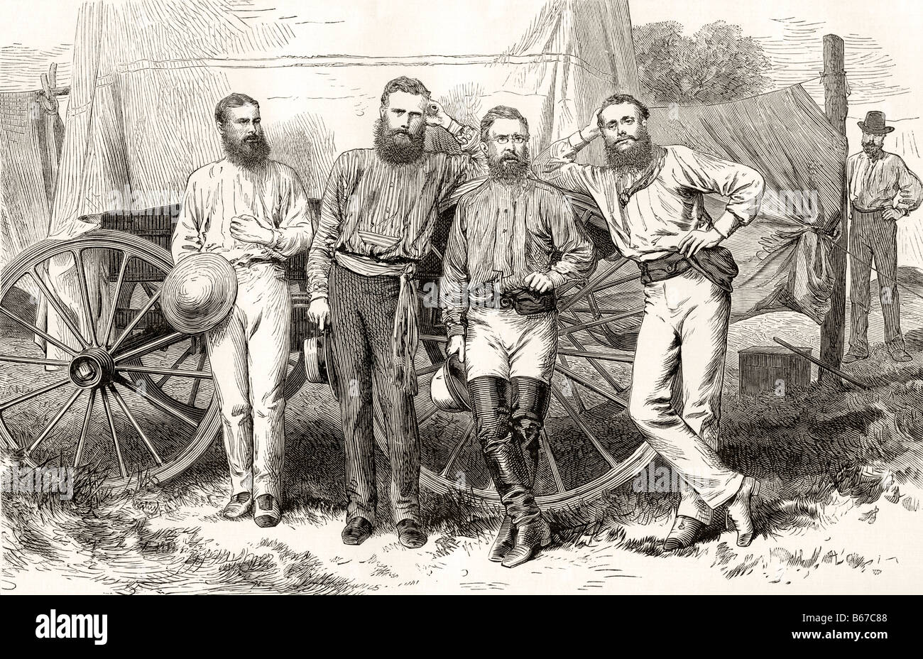 Overland Telegraph Party Australien ca. 1872 Stockfoto