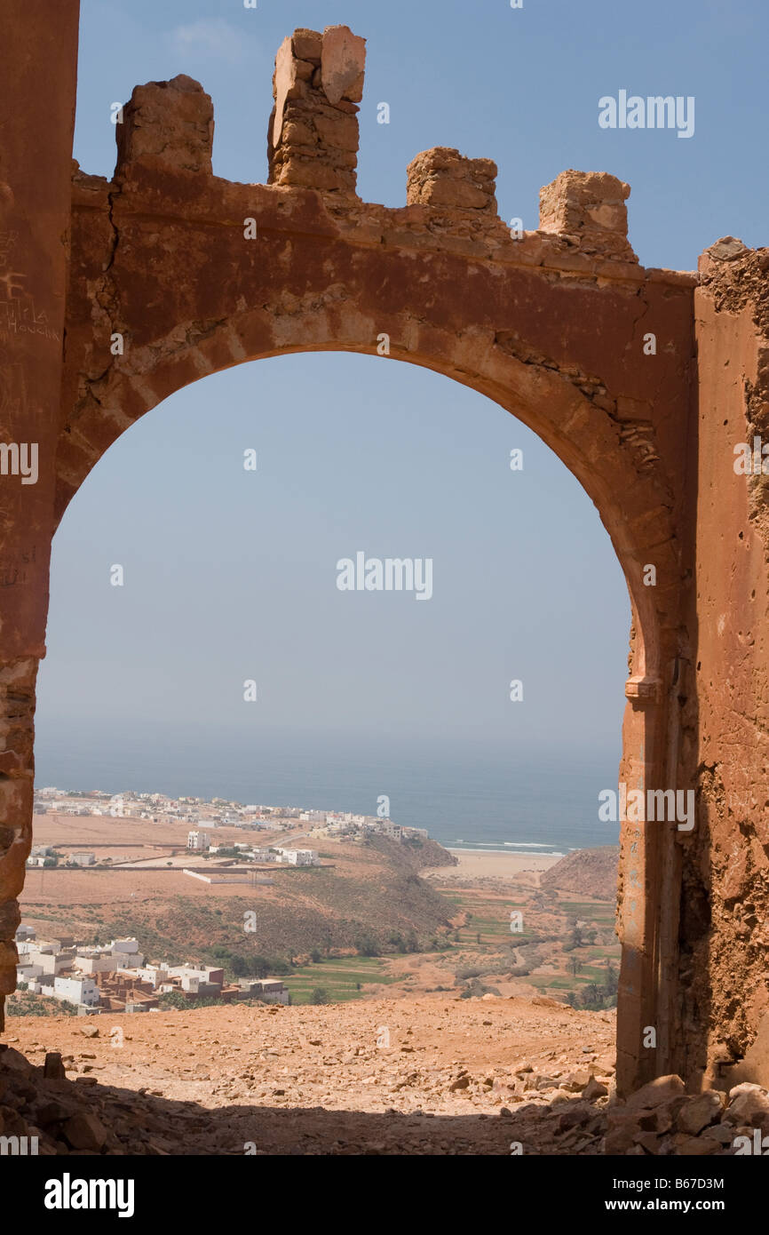 Gesamtansicht der Mirleft (Südmarokko) Stockfoto