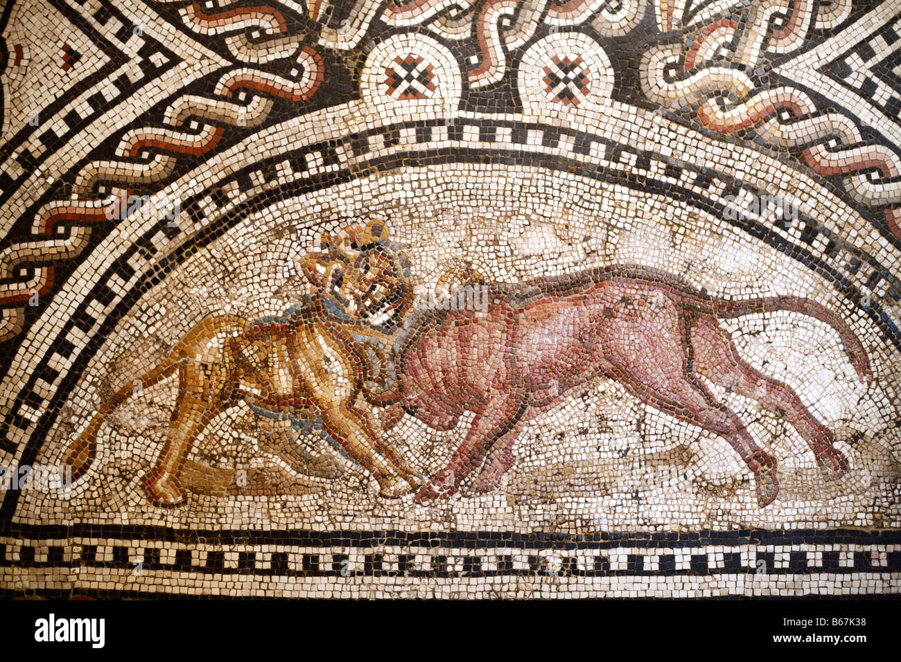 Römisches Mosaik in Rheinisches Landesmuseum, Trier Rheinland Pfalz, Deutschland Stockfoto