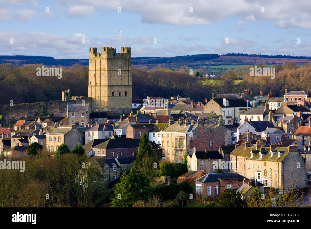 Yorkshire - Richmond Burg und Stadt, North Yorkshire, England, UK Stockfoto