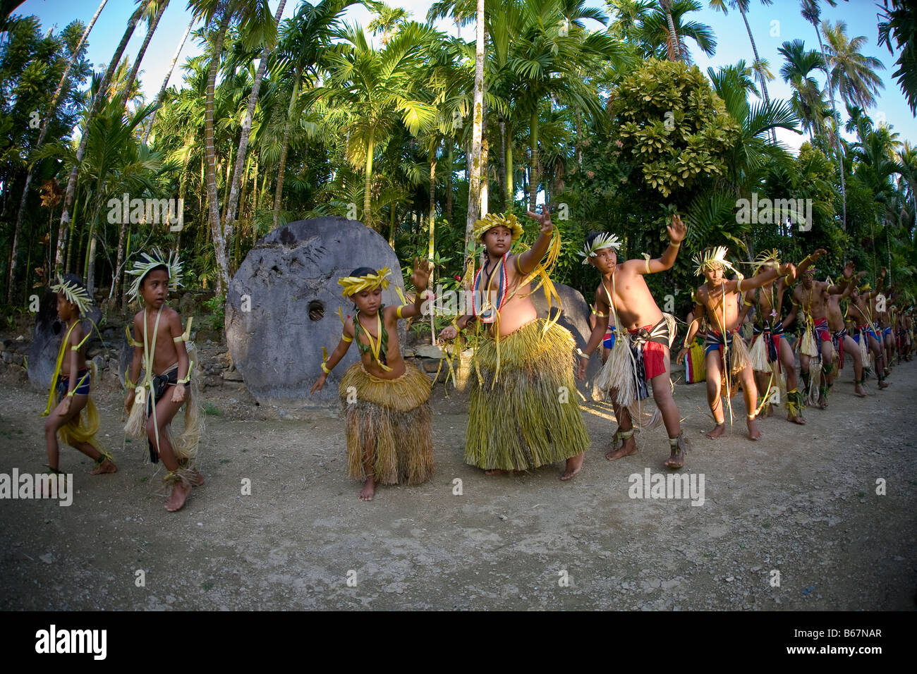 Kultur von Yap Menschen Mikronesien Pazifik Palau Stockfoto